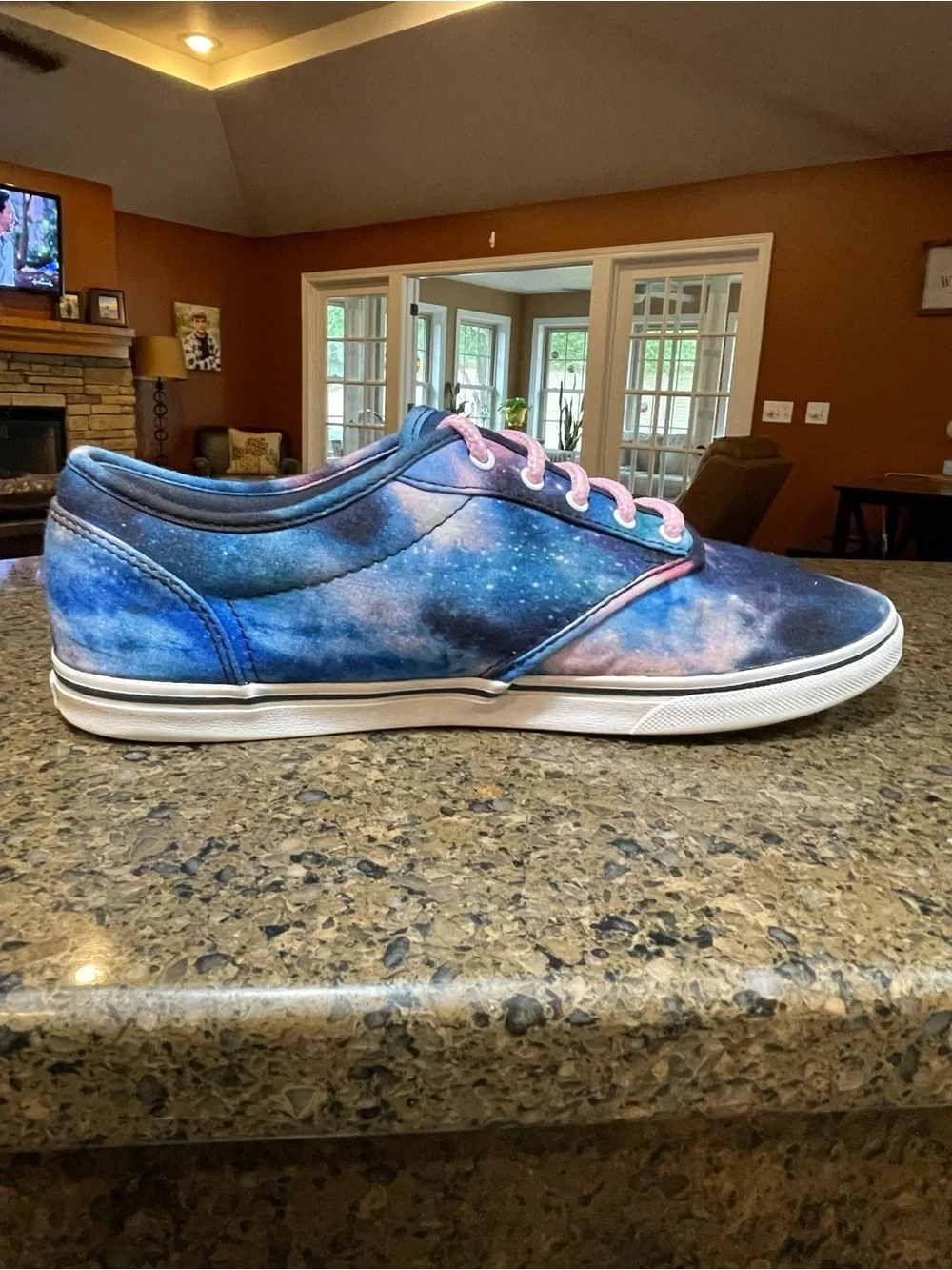 Vans Atwood Low Top Cosmic Galaxy Womens Sz 10 Mens 11.5 Navy Blue Pink Sneakers